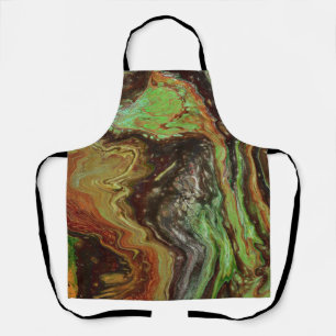 Caldonia 3 Wild Green Abstract Apron