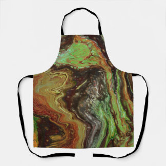 Caldonia 3 Wild Green Abstract Apron