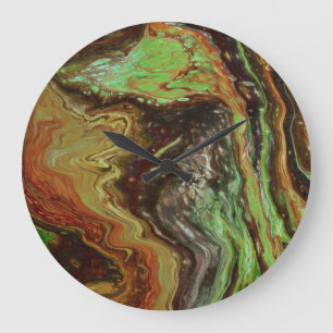 Caldonia 3 Wild Green Abstract Clock