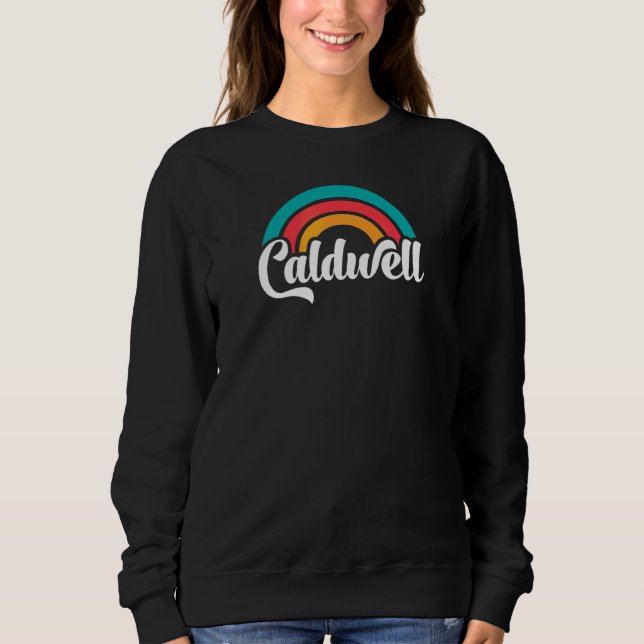 CALDWELL ID Retro Script With Rainbow 6 Sweatshirt (Front)