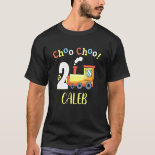 Caleb Choo Choo Two Train 2nd Birthday Turning 2 T-Shirt