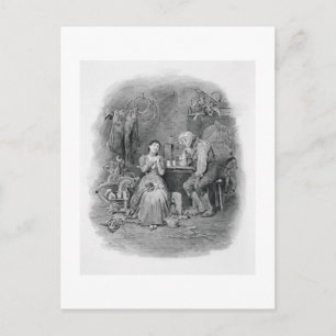 Caleb Plummer and his blind daughter, from 'Charle Postcard