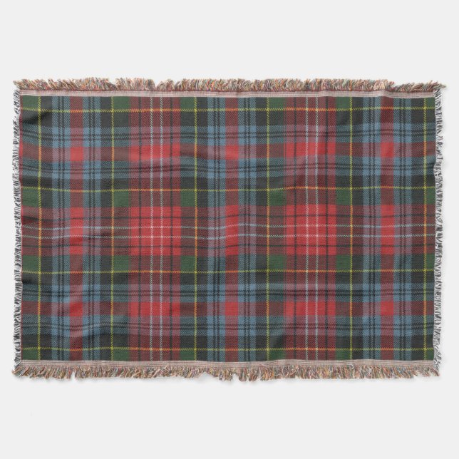 Caledonia Modern Original Scottish Tartan Throw Blanket (Front)