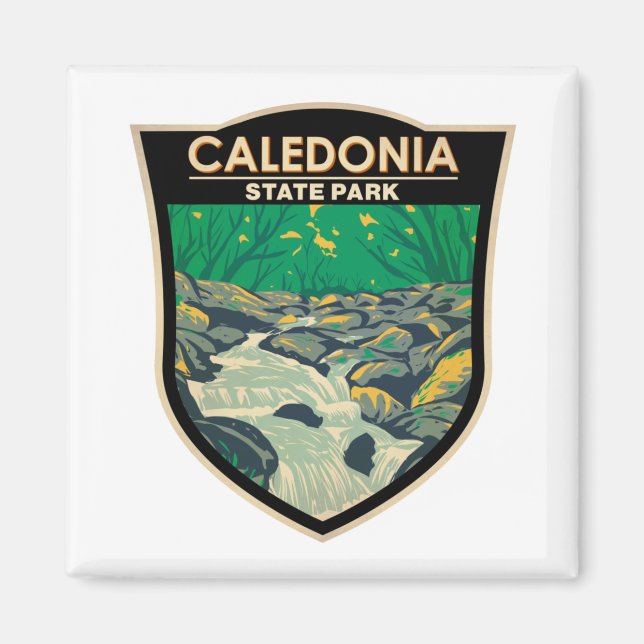 Caledonia State Park Pennsylvania Vintage Badge Magnet (Front)
