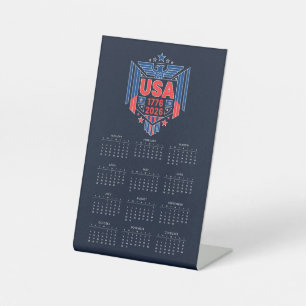 Calendar 1776-2026 USA Pedestal Sign