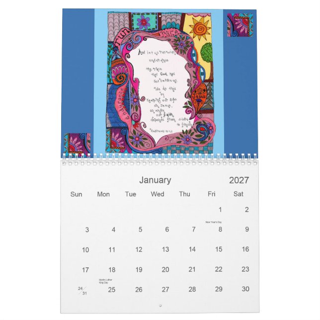 Calendar 2012 Christian (Jan 2027)