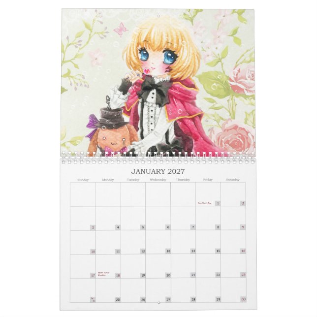 Calendar 2013 - Beautiful anime chibi girls (Jan 2027)