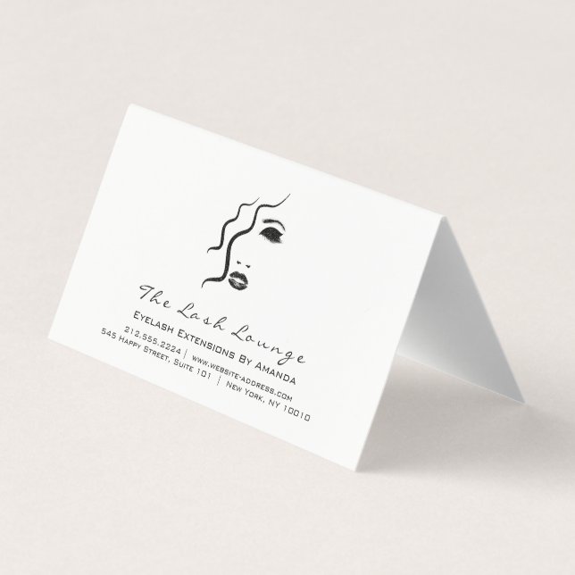 Calendar 2018 Beauty Studio Hair Glam Lashes Logo Business Card (Back)