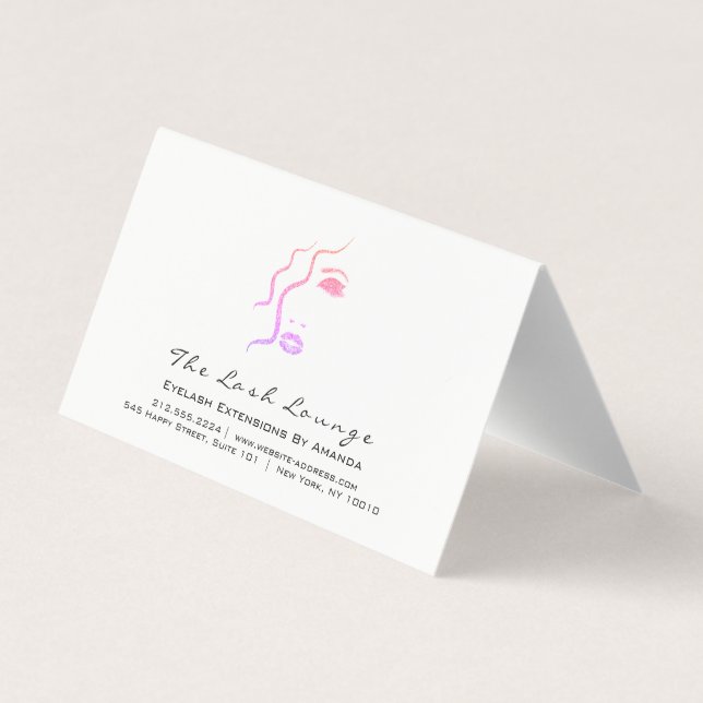 Calendar 2018 Beauty Studio Hair Styli Lashes Logo Business Card (Back)