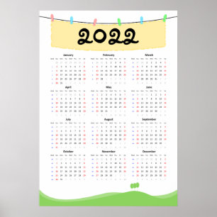 Calendar 2022 Poster - Sunday start