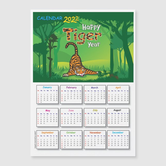 Calendar 2022 with Tiger_Magnatic Card (Front)