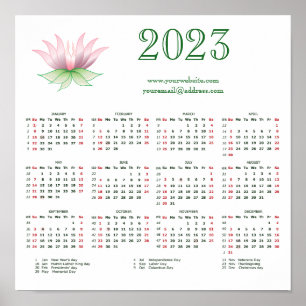 Calendar 2023 for business poster
