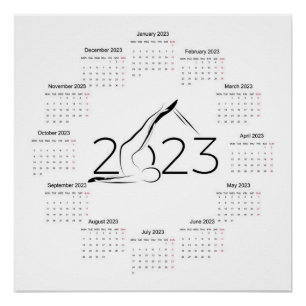 Calendar 2023 for Pilates instructor Poster