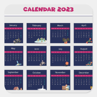 Calendar 2023  square sticker
