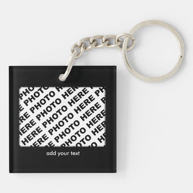 Calendar 2024 Add 1 Photo Keychain Square Black 2 (Back)