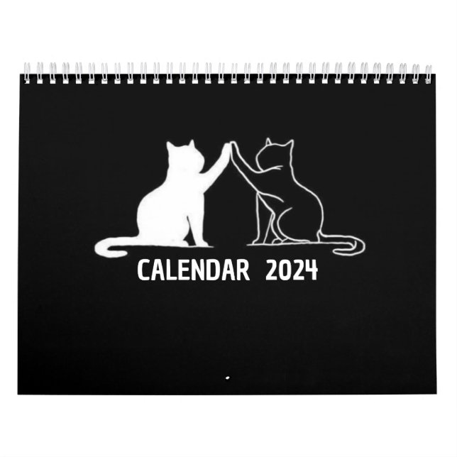 calendar 2024 - black and white calendar 2024 (Cover)