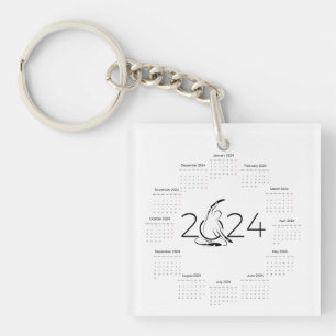 Calendar 2024 for Pilates instructor Key Ring