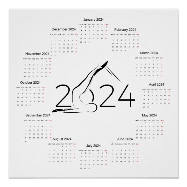 Calendar 2024 for Pilates instructor Poster (Front)