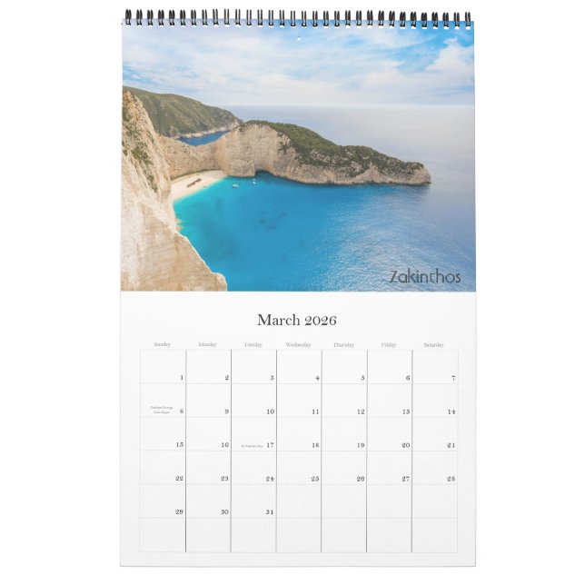 Calendar 2024 year with photo of Greece  Calendar (Mar 2026)