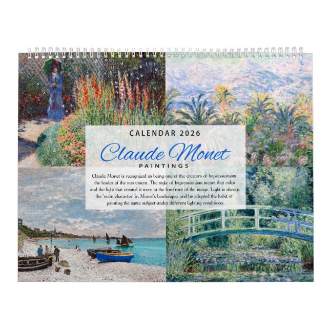 Calendar 2026 - Claude Monet - Impressionism (Cover)