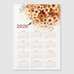 Calendar 2026 with flowers