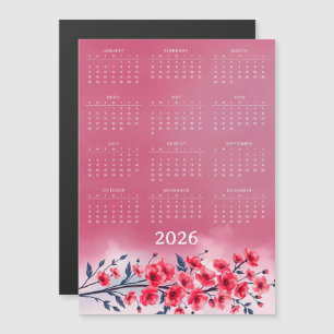 Calendar 2026 with flowers