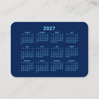 Calendar 2027 business card