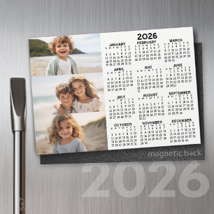 Calendar - 3 Photos - Basic Black White Magnet