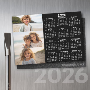Calendar - 3 Photos - Basic Black White Magnet