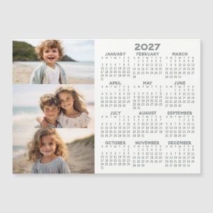 Calendar - 3 Photos - Basic Grey White Magnet
