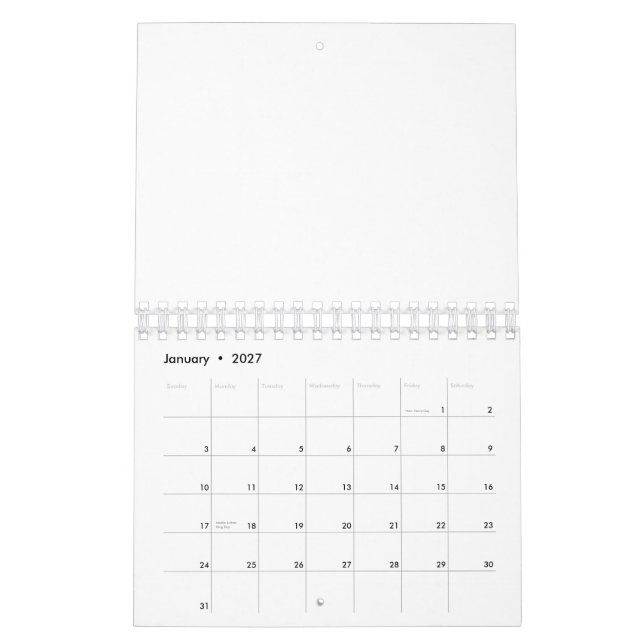 Calendar | 5.5" x 7" Two Page Small White (Jan 2027)