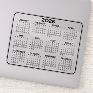 Calendar - black and white mini calendar