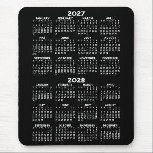 Calendar - black background - Vertical Mouse Pad