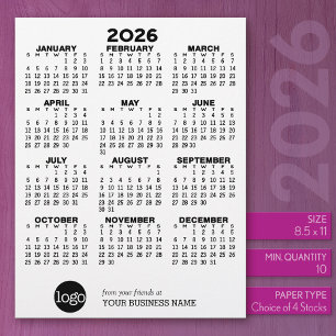 Calendar Black White Business - Holiday  Custom Letterhead
