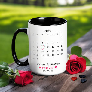 Calendar Couple Anniversary Valentine's Day Mug
