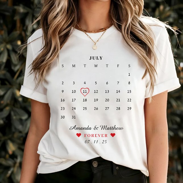 Calendar Couple Anniversary Valentine's Day T-Shirt (Creator Uploaded)