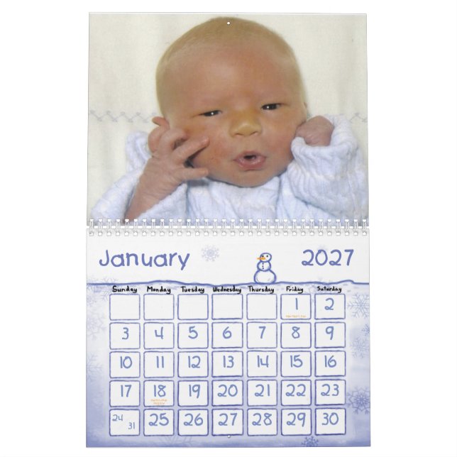 Calendar-Cover, Noah's First Year Calendar (Jan 2027)