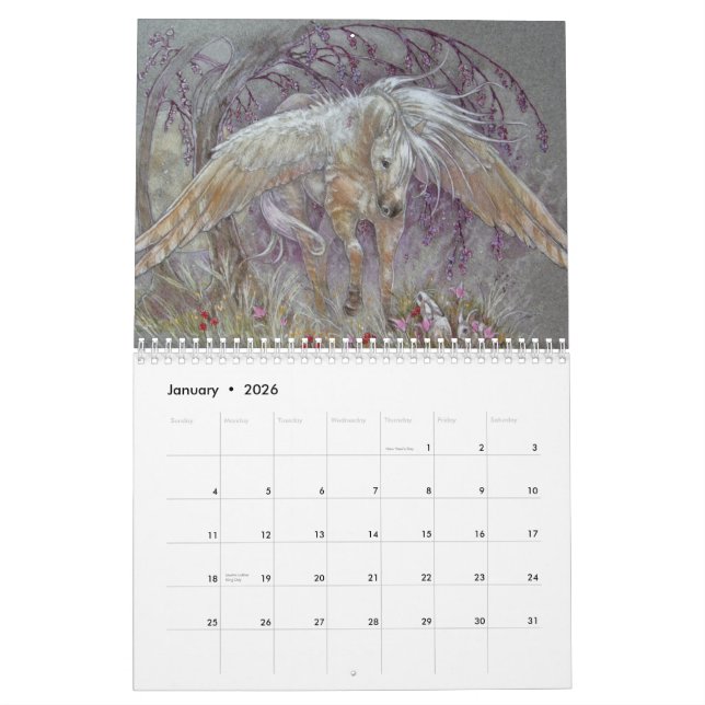 Calendar -- Fantasy Horses (Jan 2026)