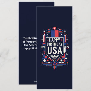 Calendar Happy Birthday USA 250 Holiday Card