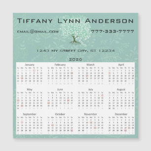 Calendar Heart Leaf Tree Floral Mint Green