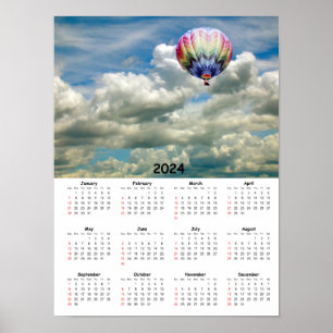 Calendar - Hot Air Balloon in Clouds Poster