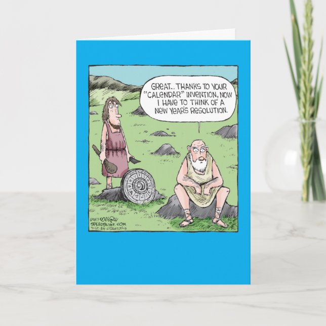 Calendar Invention New Year Joke Greeting Card (Front)