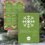 Calendar Logo Modern Green Business Christmas Card<br><div class="desc">A secular greeting that can be used for any business for a holiday card. Add your logo and favorite greeting to this hand-drawn design. Sending a business holiday card that includes a calendar is a thoughtful and practical way to strengthen client relationships and keep your brand top-of-mind throughout the year....</div>