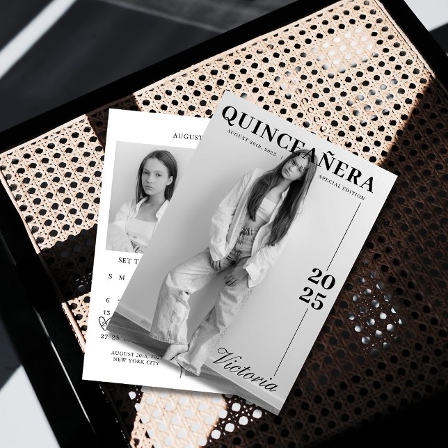 Calendar magazine quinceañera save the date invitation (Creator Uploaded)