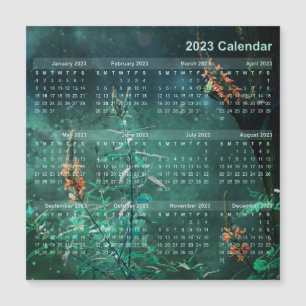 Calendar Magnet - Flowers in the Jade Moonlight 