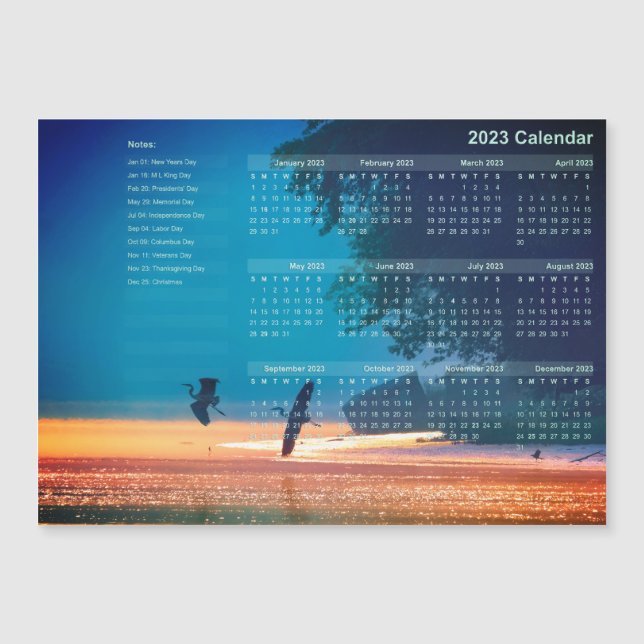 Calendar Magnet - Great Blue Herons Take Flight (Front)
