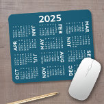 Calendar - modern blue and white simple mouse pad<br><div class="desc">Navy blue and White - A minimal, basic 12 month 2025 calendar with a solid colour background. A modern look for your home office or school locker. The fonts are simple to read, and the colours can be changed. -------- If you open the customise area, it will take to you...</div>