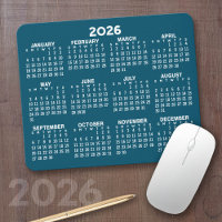 Calendar - modern blue and white simple