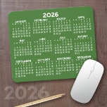 Calendar - modern green and white simple mouse pad<br><div class="desc">Green - A calendar printed on a mousepad combines practicality with convenience, transforming a workspace essential into a time-management tool. This innovative design features a full-year or monthly calendar layout integrated into the mousepad’s surface, allowing users to track dates without cluttering their desk with an additional calendar. Made from durable,...</div>