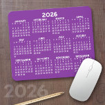 Calendar - modern purple and white simple mouse pad<br><div class="desc">Purple - A calendar printed on a mousepad combines practicality with convenience, transforming a workspace essential into a time-management tool. This innovative design features a full-year or monthly calendar layout integrated into the mousepad’s surface, allowing users to track dates without cluttering their desk with an additional calendar. Made from durable,...</div>